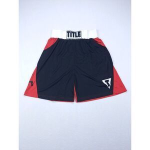 Title Trunks Mens Medium Red Professional Boxing Fight Training Shorts MMA Boxer